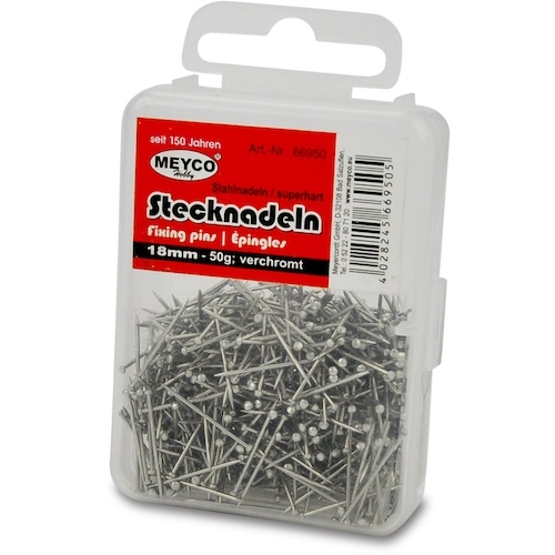 Knappenåle sølvfarvet 13mm 50g